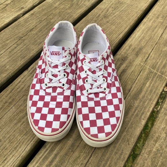 Vans Red and White Checkered lace up Shoes - Picture 2 of 8